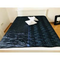 Alnada prekrivači za bračni krevet Teget štepani saten i čipka